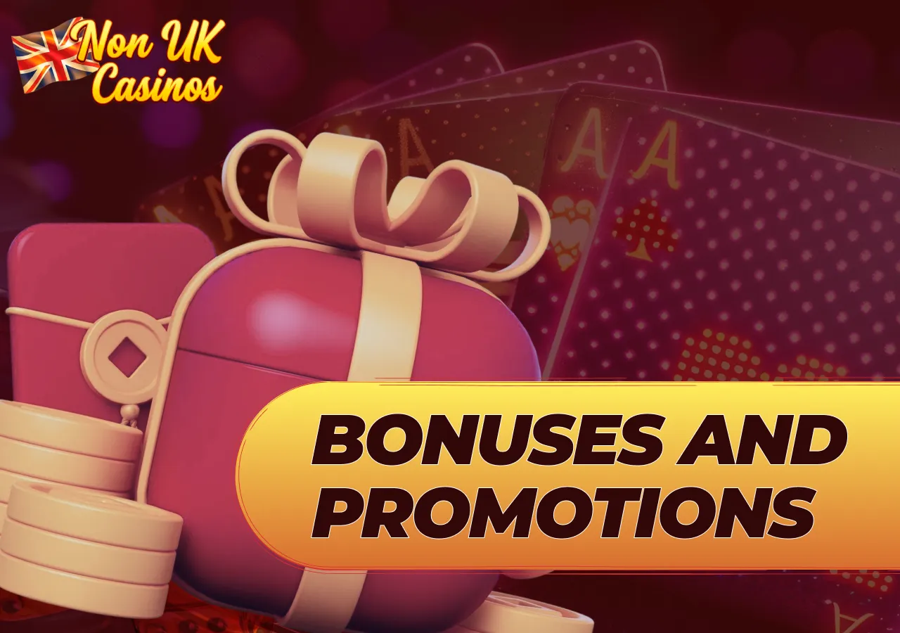 Bonuses and promotions offered by international casino sites.